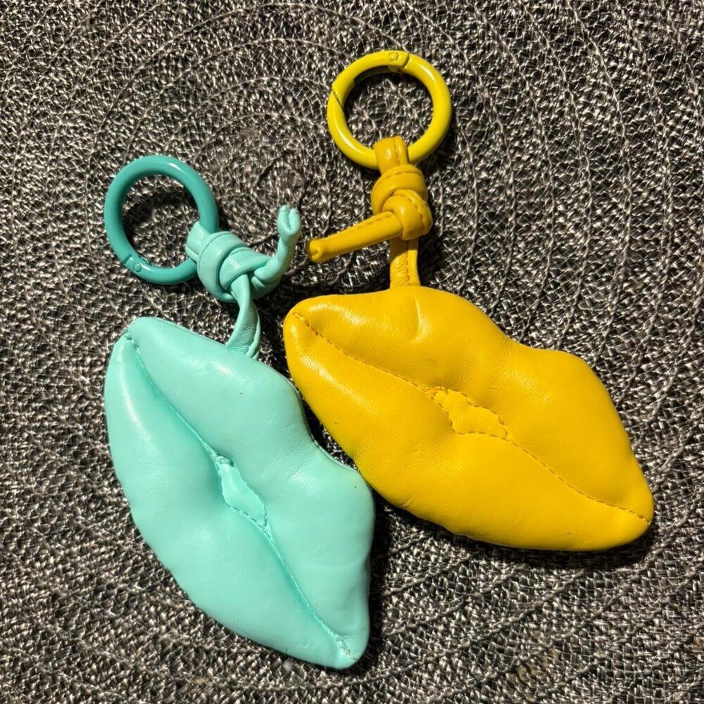 2 pack lip shaped keychains